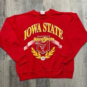 VTG Iowa State Cyclones Red Big Crest Logo College shirt sweatshirt 1868